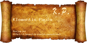 Klementis Paula névjegykártya